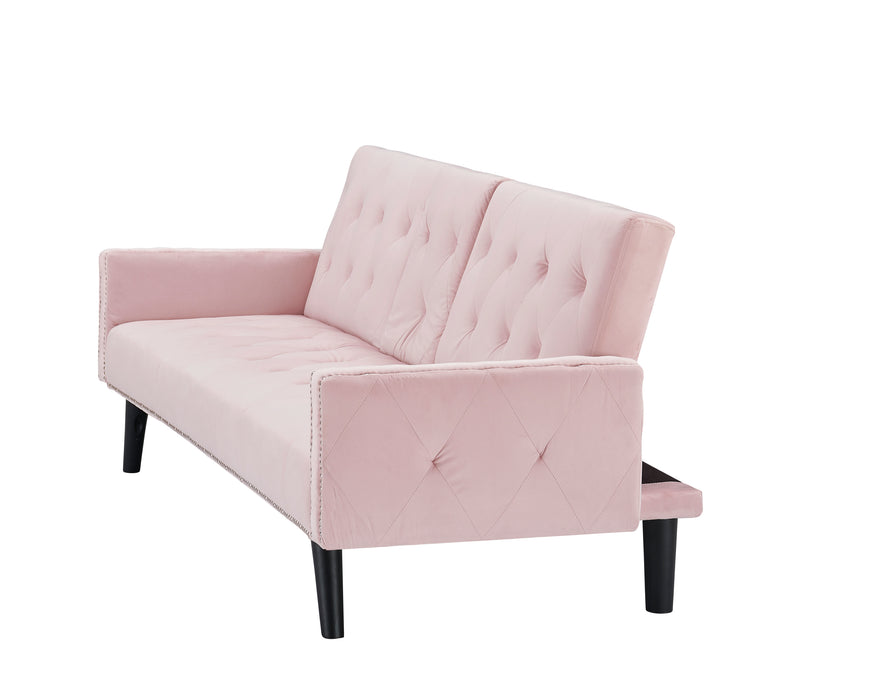 Pink Velvet Sofa Bed