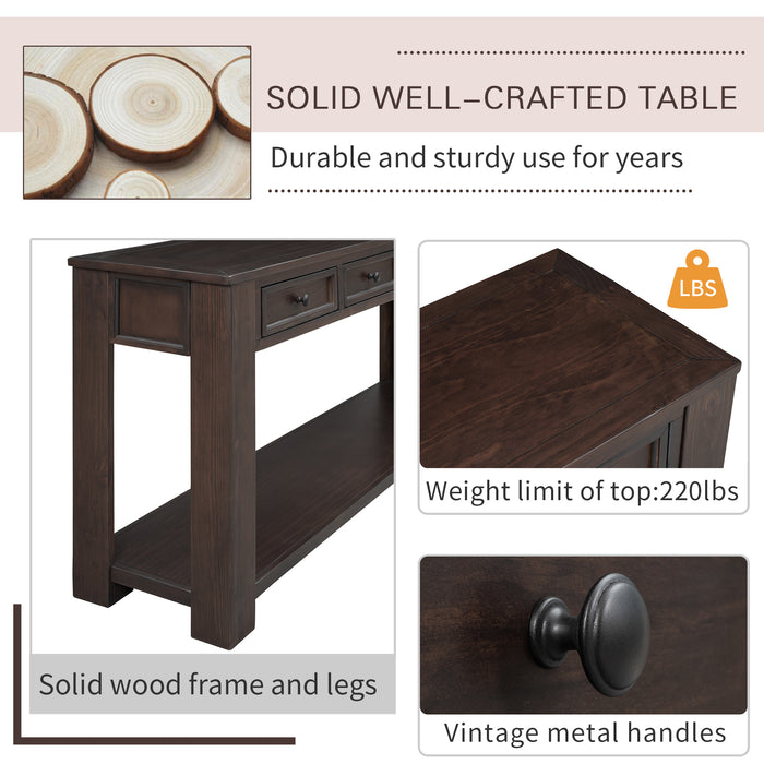 Console Table/Sofa Table with Storage Drawers - Espresso