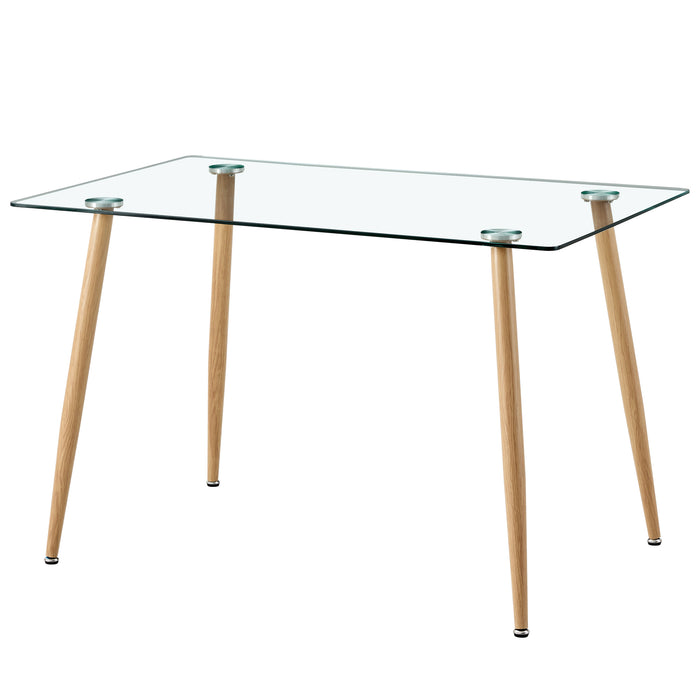 Modern Minimalist Rectangular Glass Dining Table