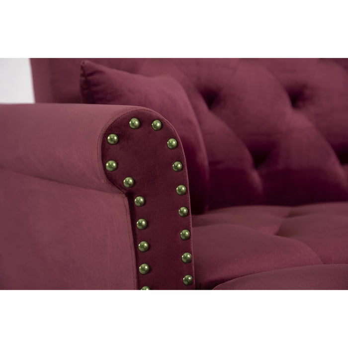 Convertible Sofa sleeper - red velvet