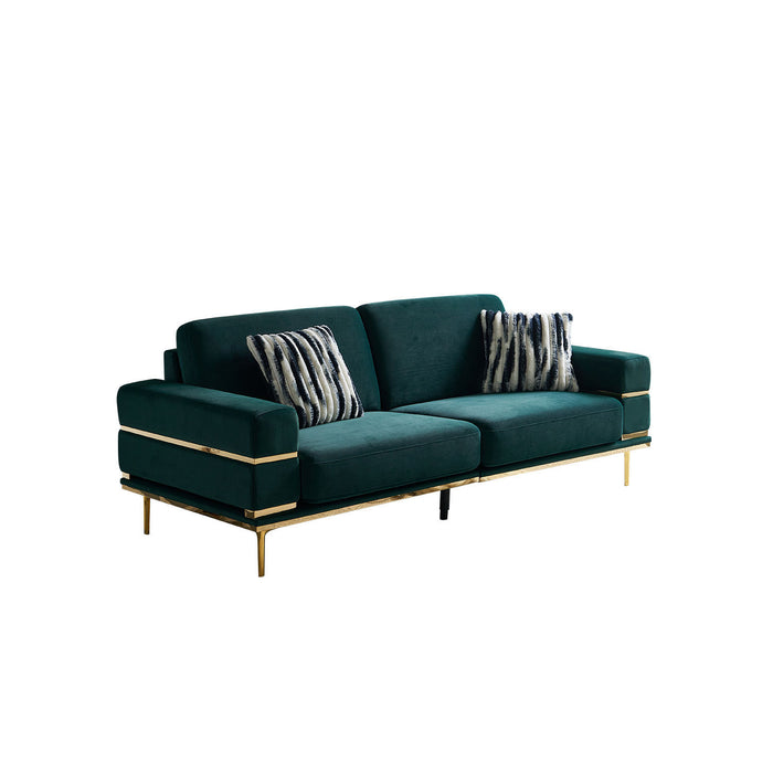 Modern Velvet Sofa - Green