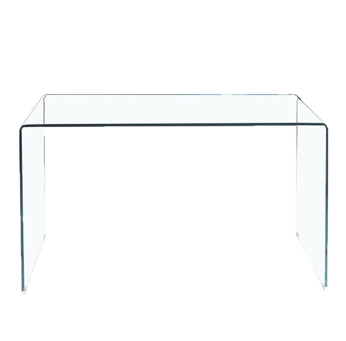 Transparent Tempered  Glass Console Table with Rounded Edges