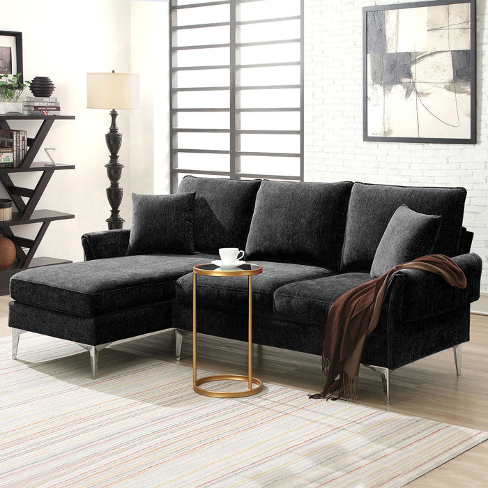 Convertible Sectional Sofa, Modern Chenille L-Shaped