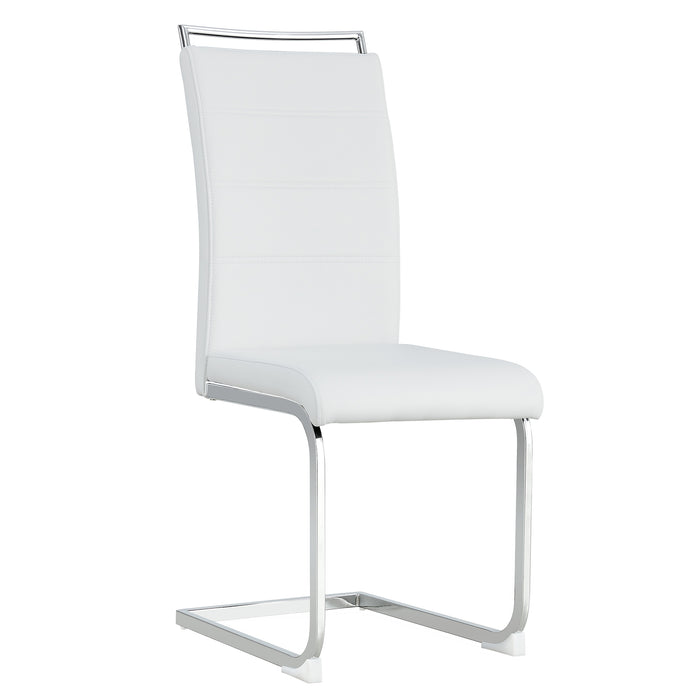 Modern Dining Chairs (Set of 2) ( White+PU)