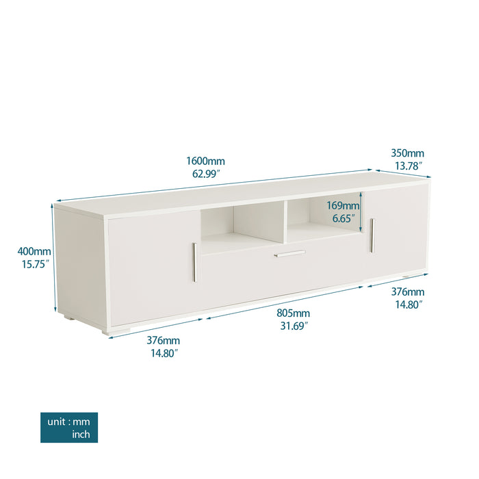 WHITE morden TV Stand, w/LED Lights