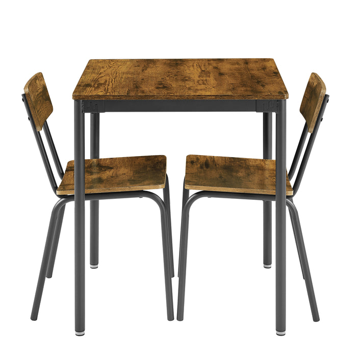 3- Piece Dining table and chair set - Rustic Brown