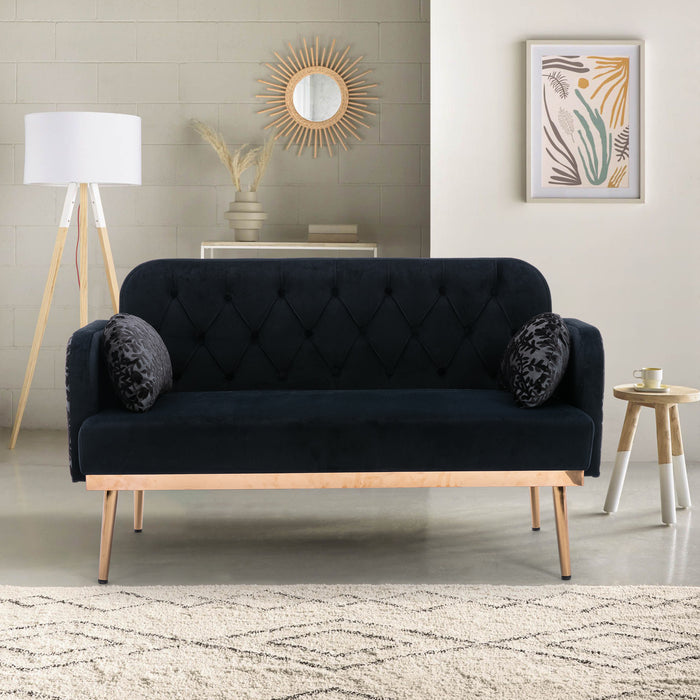 Modern Velvet  Sofa - Black