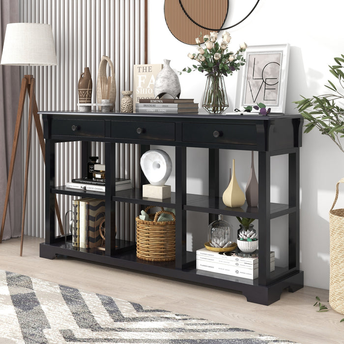 Retro Console Table/Sideboard with Ample Storage - Espresso