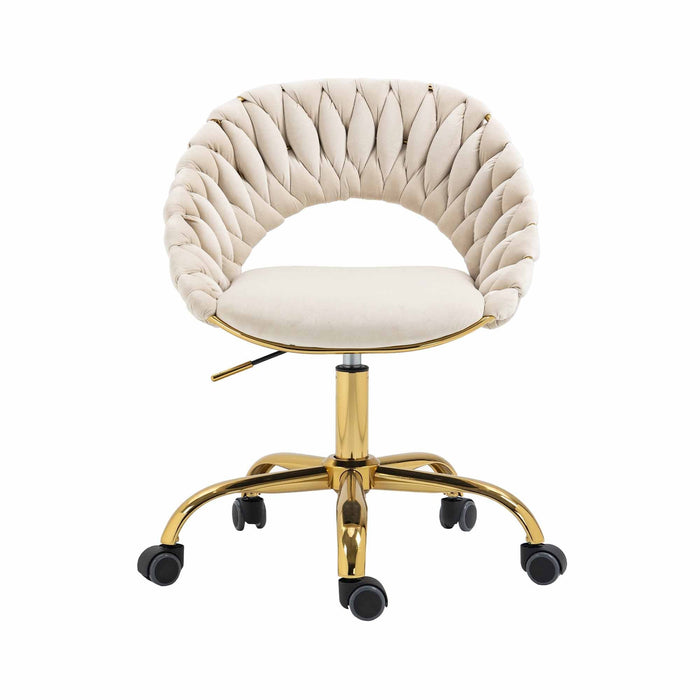 Adjustable Office Swivel Chair - Ivory