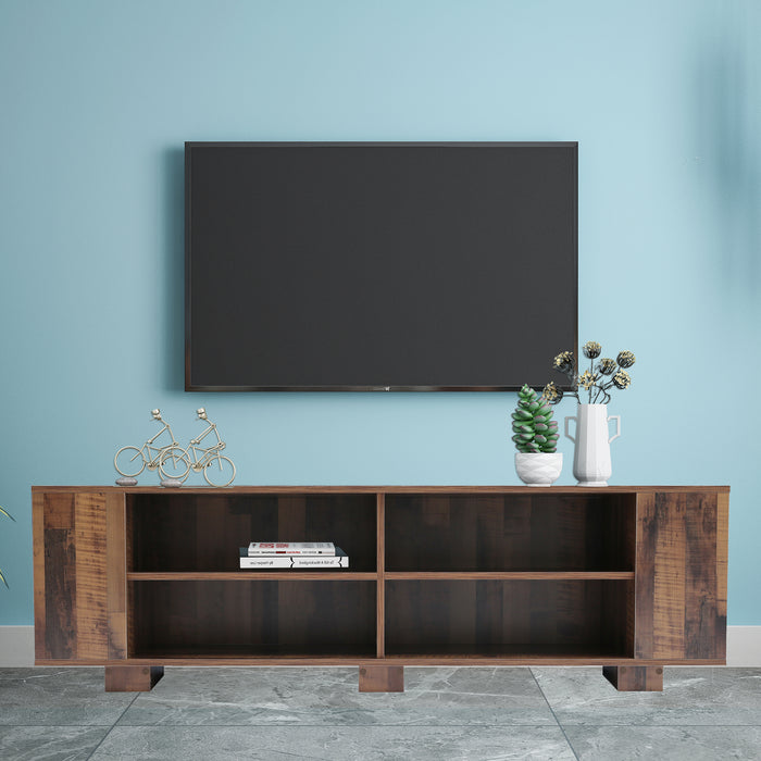 Mid-Century Modern Entertainment Center, Tvstand Upto 65' - Brown