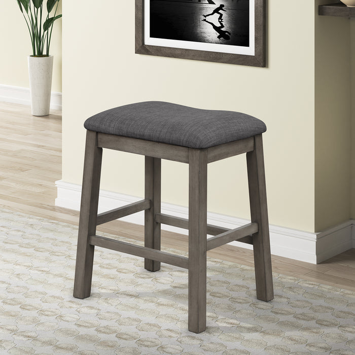 3-Piece Dining Table with Padded Stools - Dark Gray