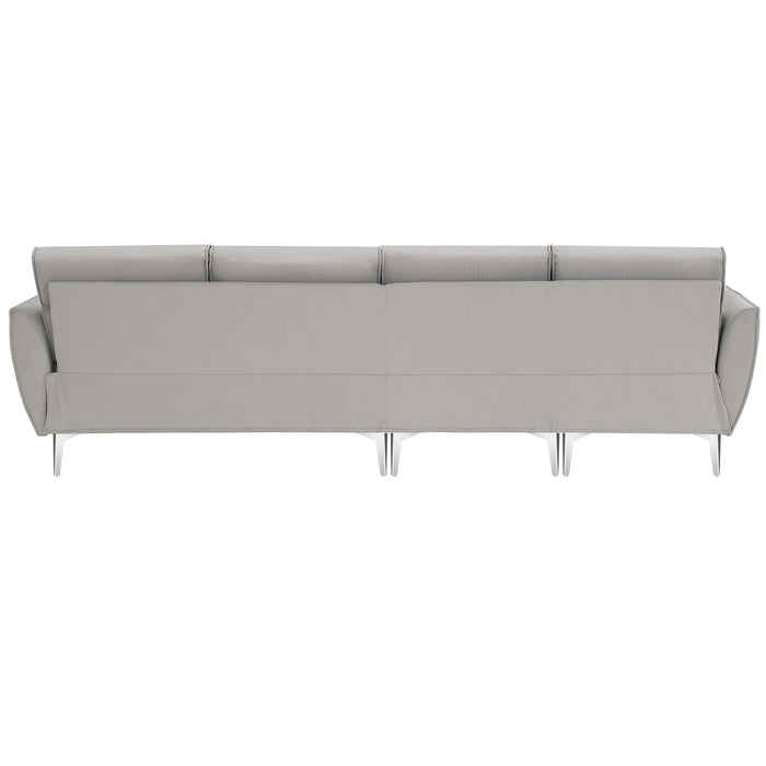 L Shape Convertible Sectional with Chaise - Grey