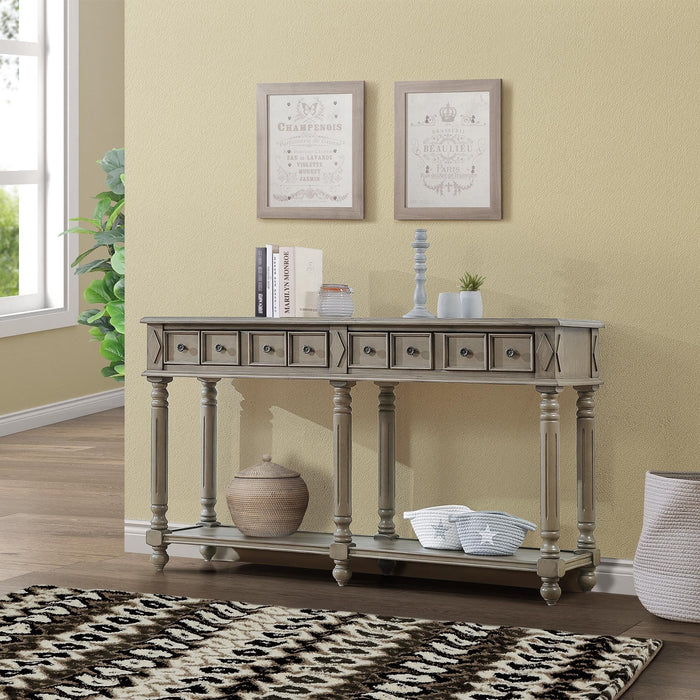 Retro Console Entryway Table - Rustic