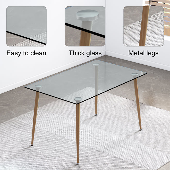 Modern Rectangular Glass Dining Table