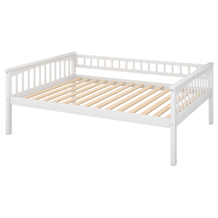 Full over Full Bunk Bed with Drawers - White