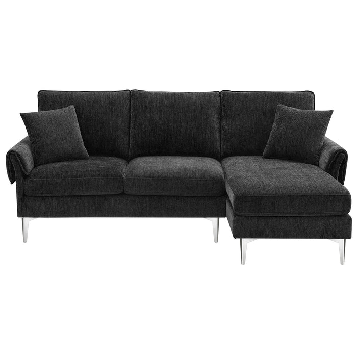 Convertible Sectional Sofa, Modern Chenille L-Shaped