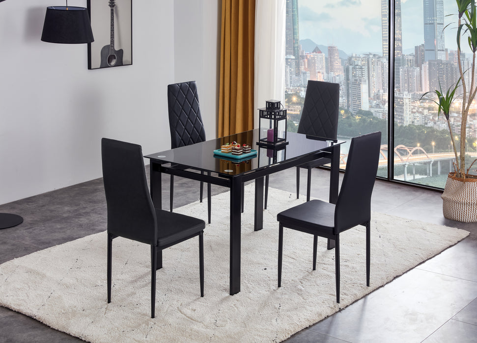 5-piece dining table set - Black