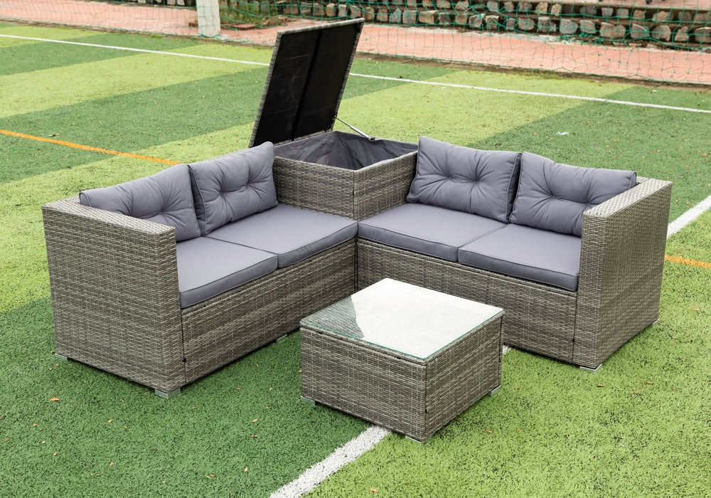 4 Piece Patio Sectional - Grey