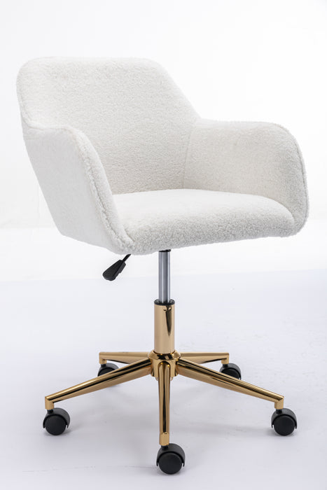 Modern Teddy Fabric Home Office Chair - White