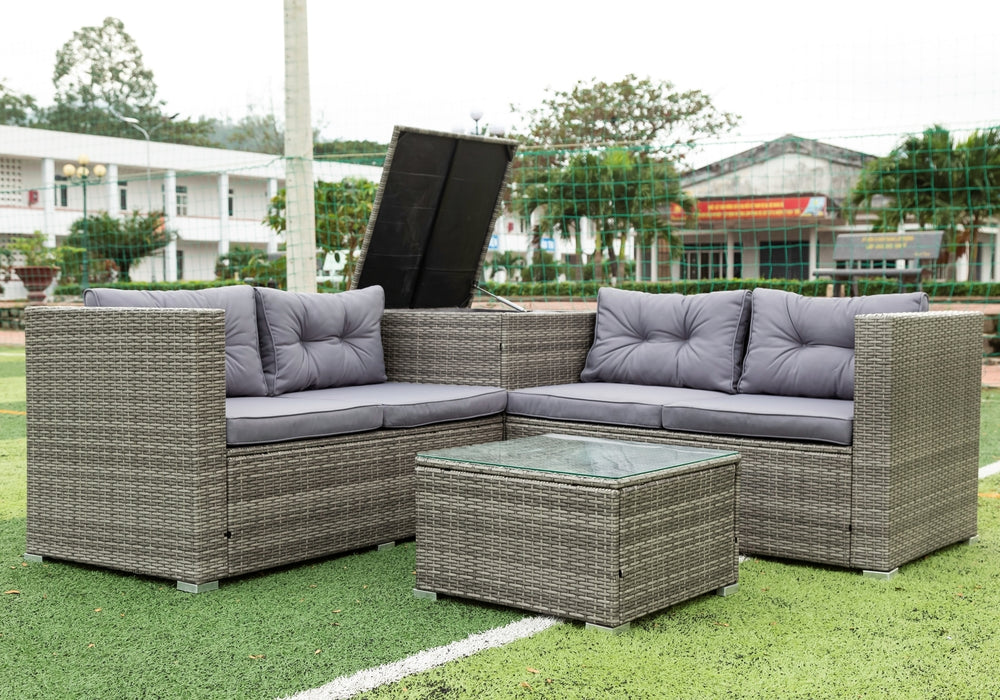 4 Piece Patio Sectional - Grey