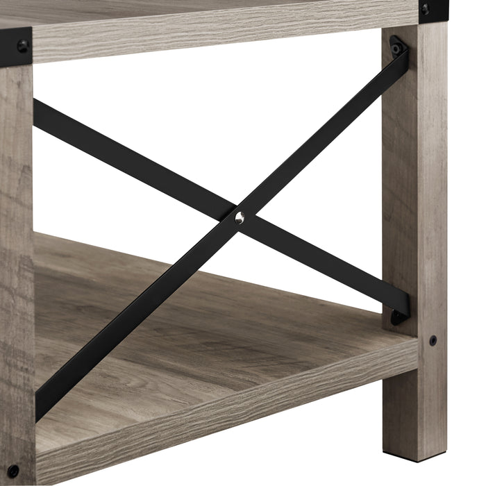 Modern Farmhouse Coffee Table, X- Frame (Gray)