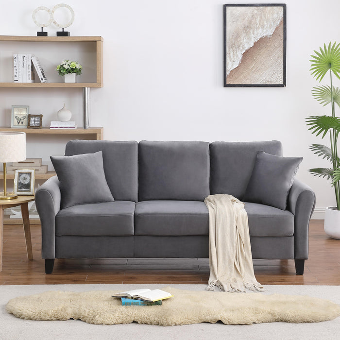 Modern Velvet Couch with 2 Pillow