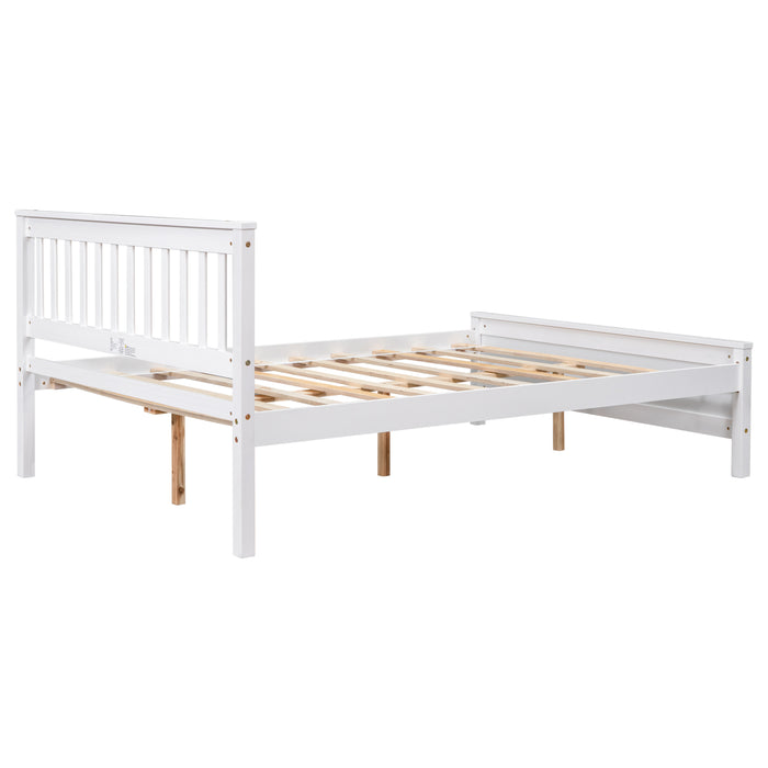 Full Bed frame with a Nightstand , White