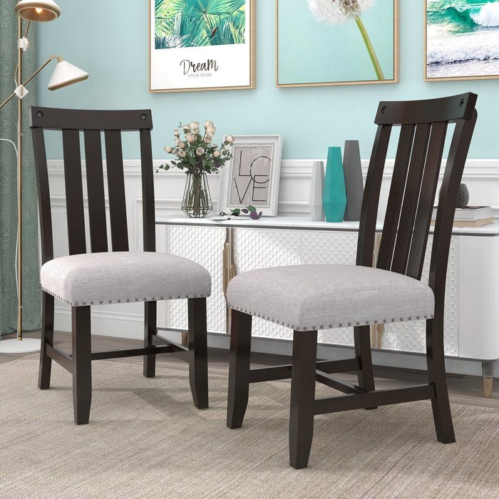 Upholstered Dining Chairs - Set of 2 (Espresso)