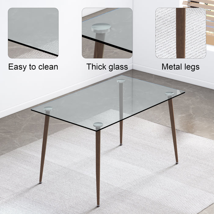 Modern Rectangular Glass Dining Table