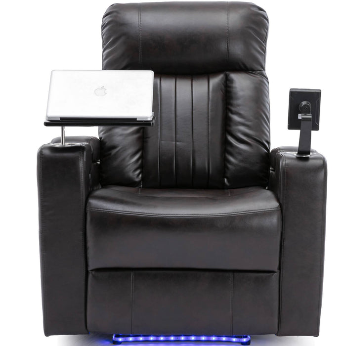 Power Motion Recliner with USB Charging Port and Hidden Arm Storage