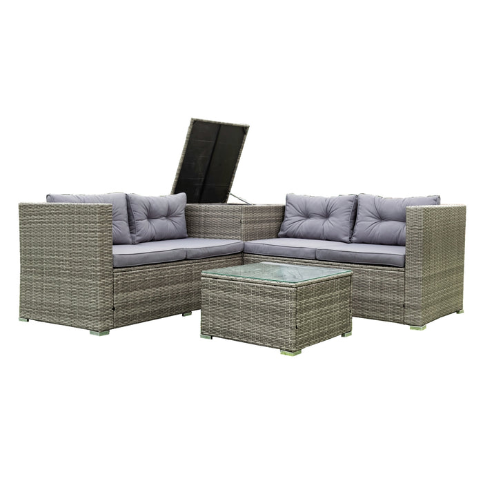 4 Piece Patio Sectional - Grey