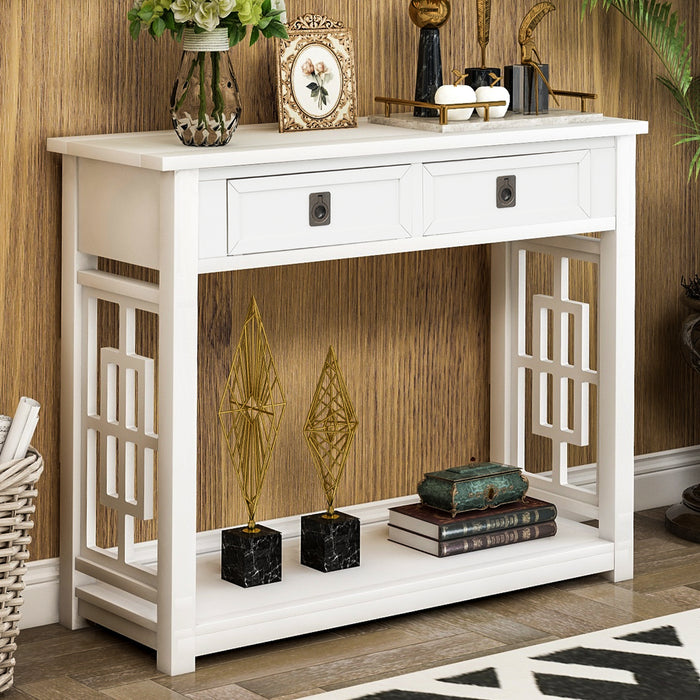 Entryway Accent Sofa Table - White