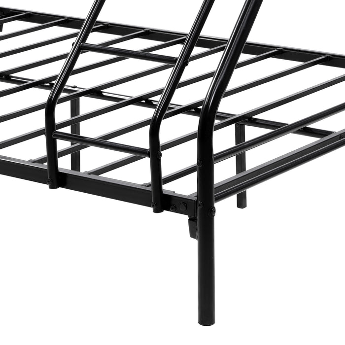 Heavy Duty Twin-Over-Full Metal Bunk Bed - Black