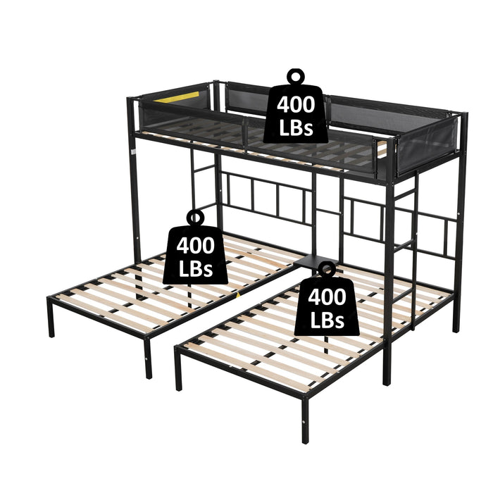 Triple twin bunk bed - Black