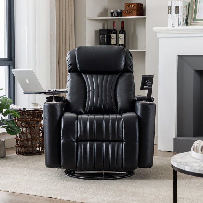 270° Power Swivel Rocker Recliner,Black