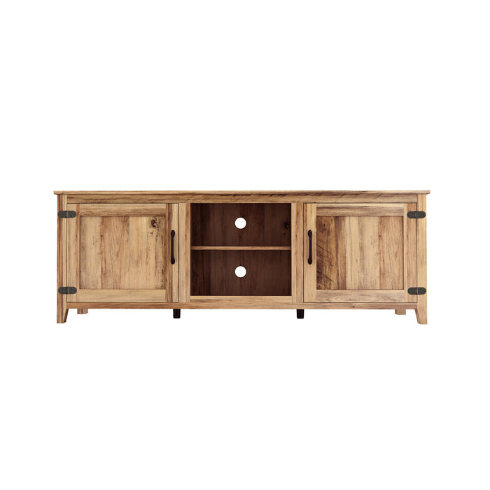 TV Stand Storage Media Console Entertainment Center - Yellow Walnut