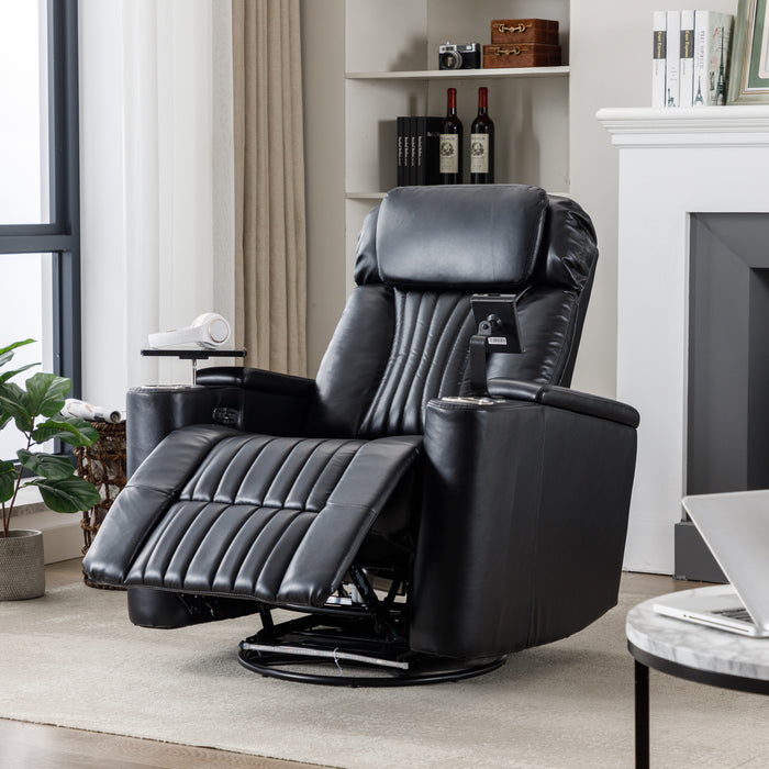 270° Power Swivel Rocker Recliner,Black