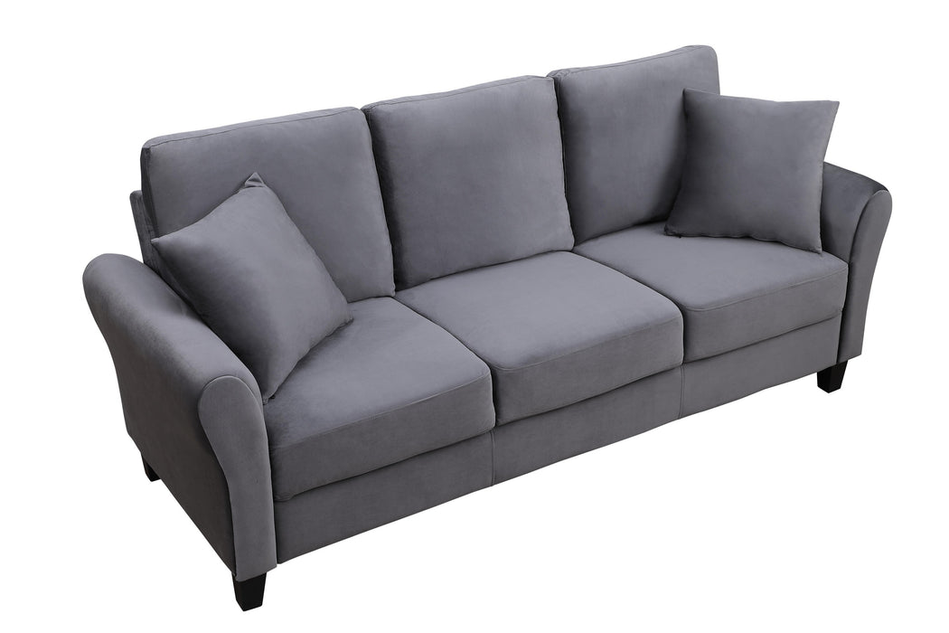 Modern Velvet Couch with 2 Pillow