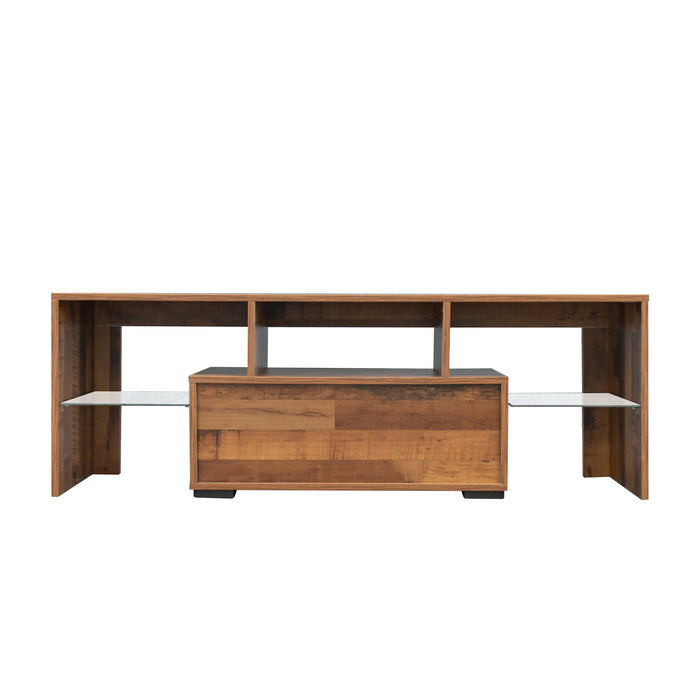 TV Stand with LED RGB Lights-FIR WOOD