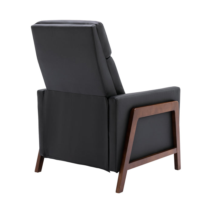 Set of 2 - Framed PU Leather Recliner Chair - Black