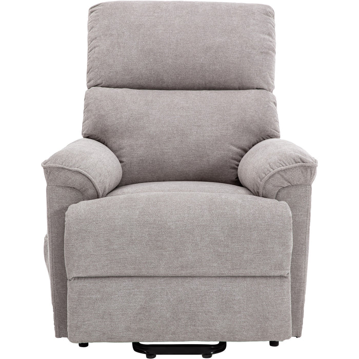 Deluxe Power Lift Recliner with Massage and Heat Function,Light Gray