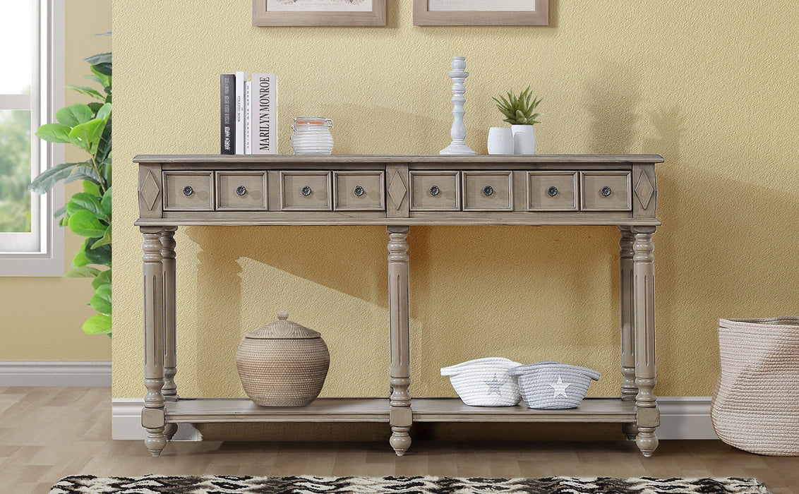 Retro Console Entryway Table - Rustic