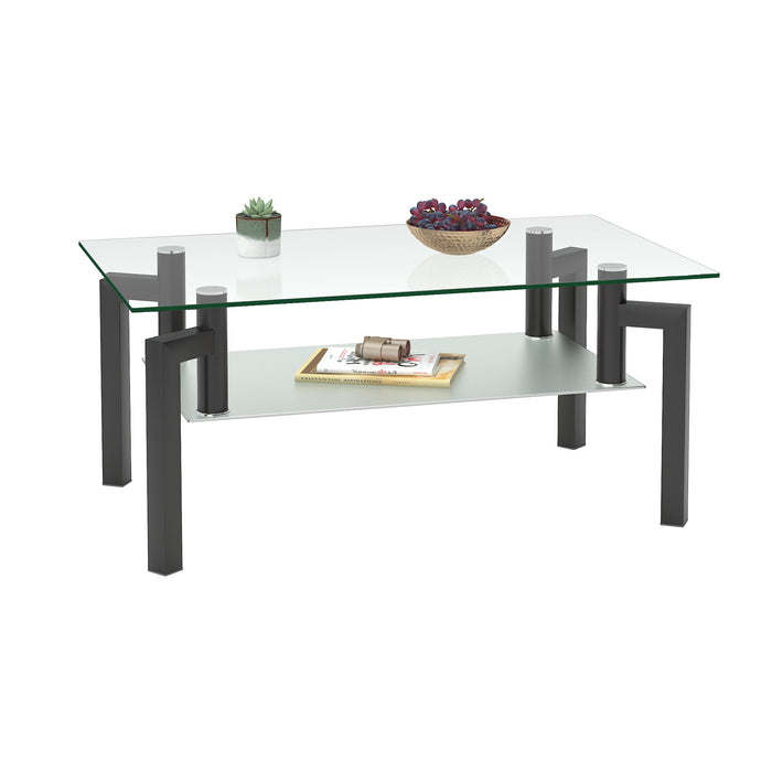 Rectangle Black Glass Coffee Table