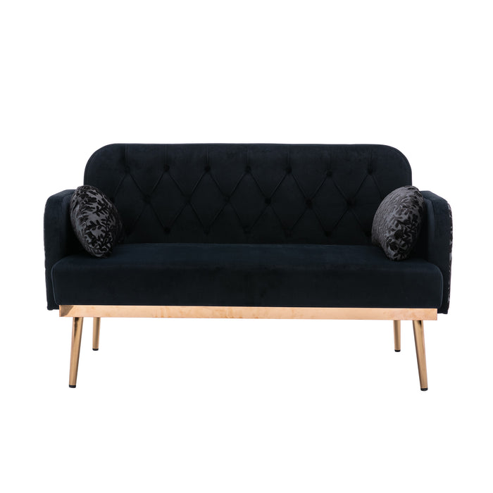 Modern Velvet  Sofa - Black