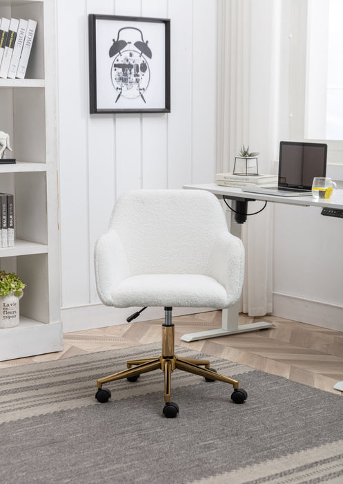 Modern Teddy Fabric Home Office Chair - White