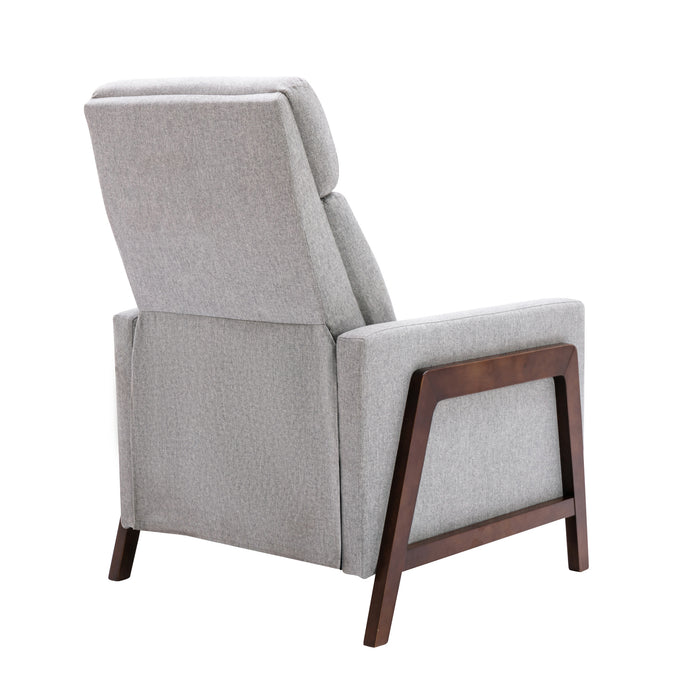 Wood Framed Upholstered Recliner Chair - Gray