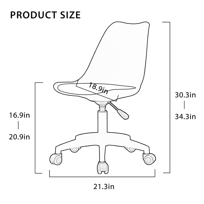 Modern Home Office Desk Chairs, Adjustable 360 °Swivel - Transparent Color