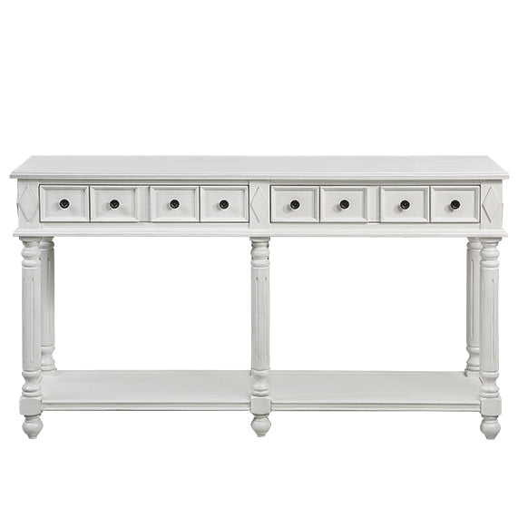 Retro Console Entryway Table - Antique White