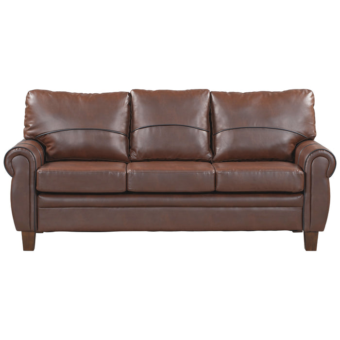 Mid-Century Sofa PU Leather Upholstered Couch (sofa)