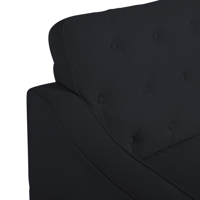 77.2” Square Arm Sofa Black FABRIC